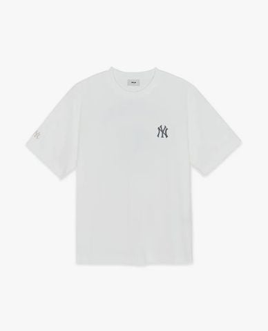  MLB - Áo thun unisex cổ tròn tay ngắn in họa tiết 