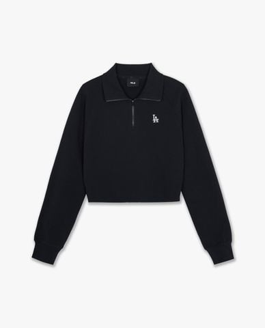  MLB - Áo croptop nữ cổ bẻ tay dài Basic 