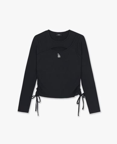  MLB - Áo kiểu nữ tay dài rút dây Basic Cutout 