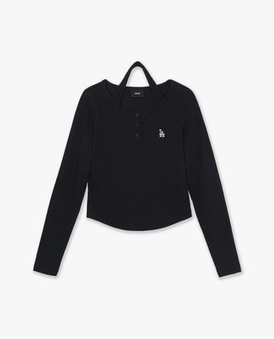  MLB - Áo kiểu nữ cổ tròn tay dài phối layer Basic 