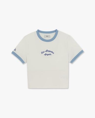  MLB - Áo croptop nữ tay ngắn Sportive Lettering 