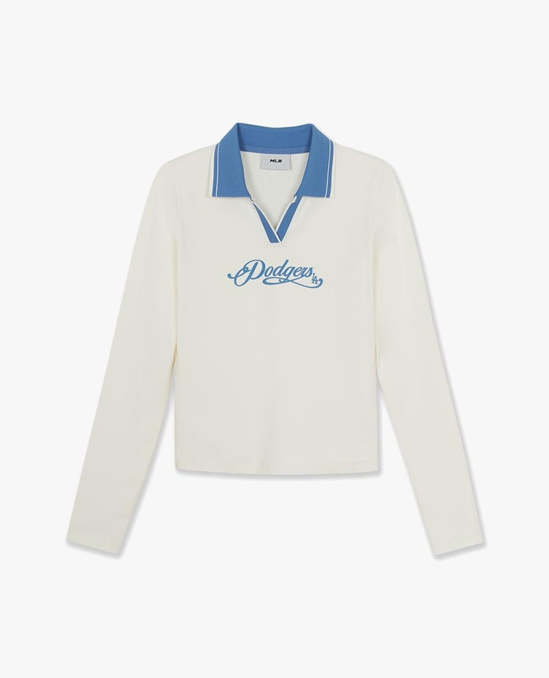 MLB - Áo polo nữ cổ bẻ tay dài in logo
