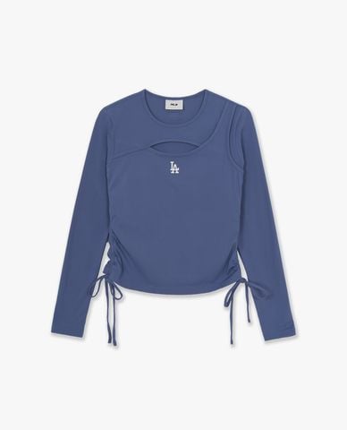  MLB - Áo kiểu nữ tay dài rút dây Basic Cutout 
