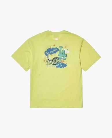  MLB - Áo thun unisex cổ tròn tay ngắn in họa tiết 