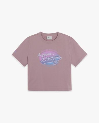  MLB - Áo croptop nữ cổ tròn tay ngắn Vintage Graphic 