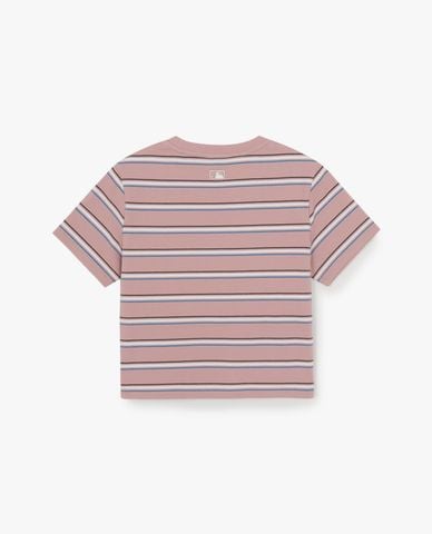  MLB - Áo croptop nữ cổ tròn tay ngắn Sportive Striped 