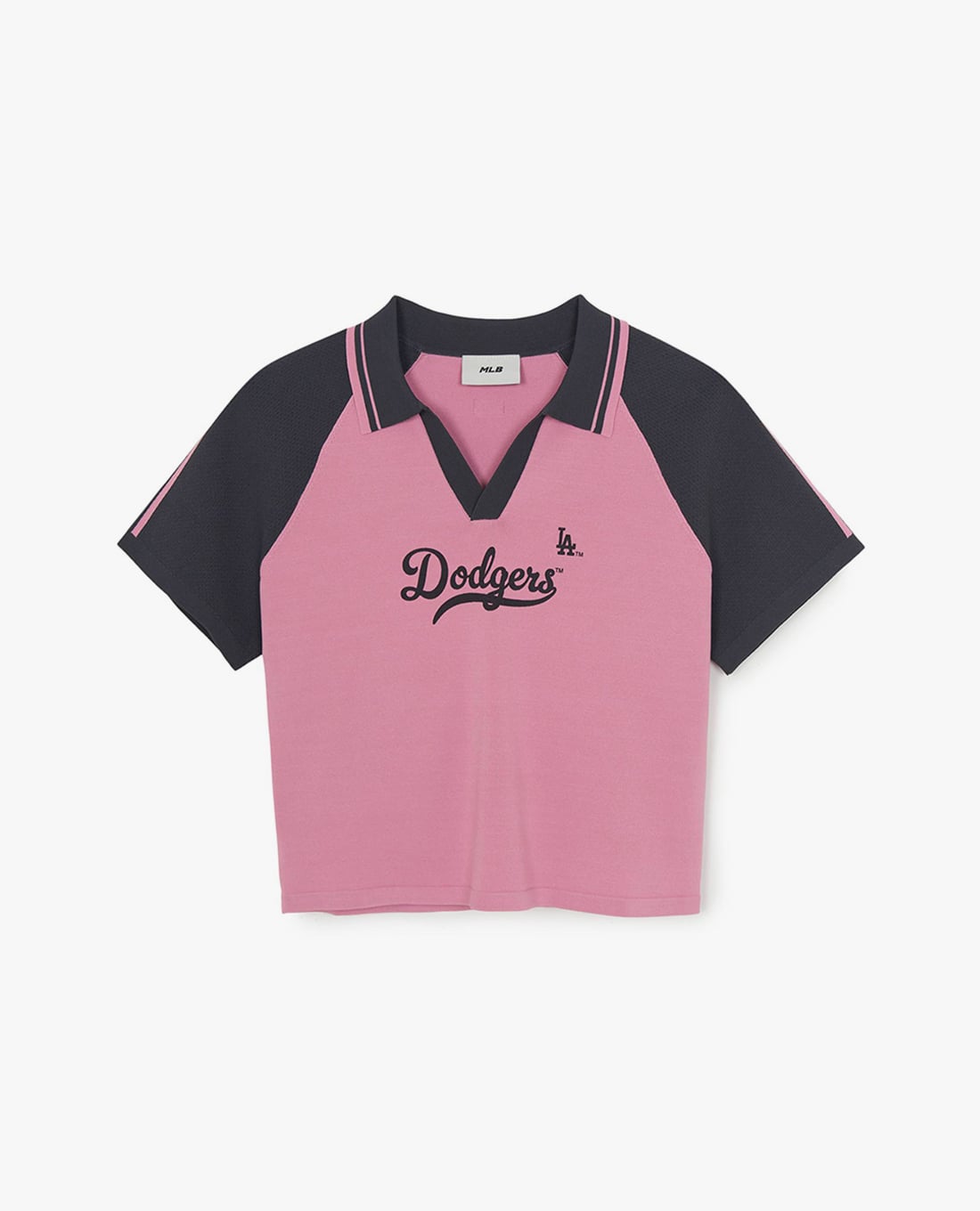 MLB - Áo croptop nữ cổ bẻ tay ngắn Varsity