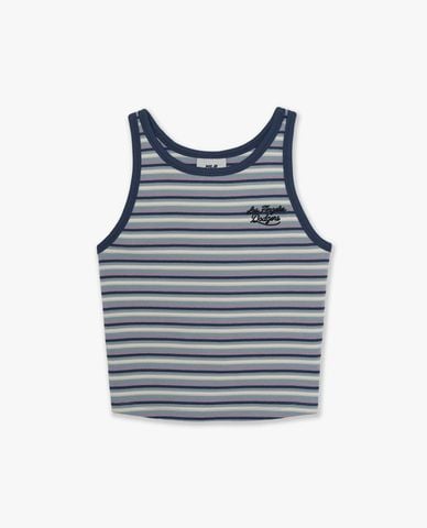  MLB - Áo ba lỗ nữ kẻ sọc phom croptop 
