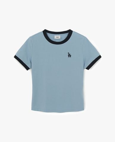  MLB - Áo thun nữ cổ tròn tay ngắn Basic Small Logo Ringer 