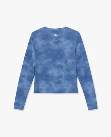  MLB - Áo thun nữ cổ tròn tay dài Monogram Pattern 