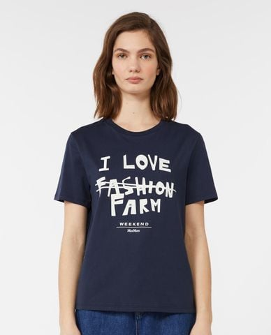  WEEKEND MAX MARA - Áo thun nữ cổ tròn tay ngắn Clown 