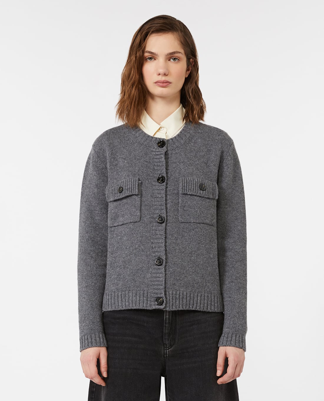 WEEKEND MAX MARA - Áo khoác cardigan nữ cổ tròn tay dài Olbia