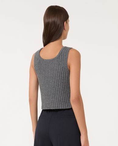  WEEKEND MAX MARA - Áo dệt kim nữ cổ U phom croptop Zurca 