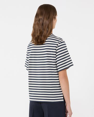  WEEKEND MAX MARA - Áo thun nữ cổ tròn tay ngắn kẻ sọc Wkdvenaco 