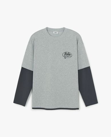  MLB - Áo thun unisex cổ tròn tay dài Basic Street Logo 