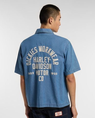  DICKIES - Áo sơ mi denim nam tay ngắn Dickies x Harley Davidson 