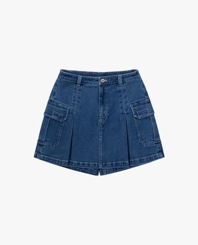  DICKIES - Quần short jeans nữ phối túi hộp cá tính 