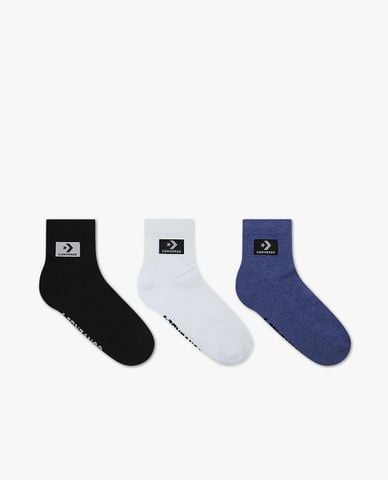  CONVERSE - Set 3 vớ unisex cổ cao Stacked Patch 