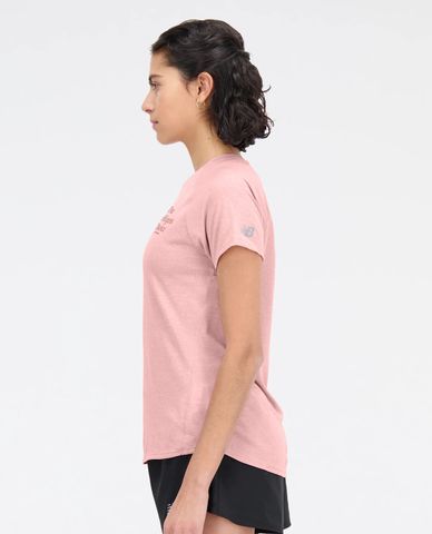  NEW BALANCE - Áo thun thể thao nữ cổ tròn tay ngắn Printed Impact 