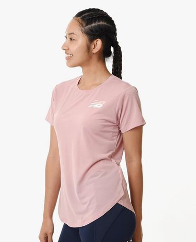  NEW BALANCE - Áo thun thể thao nữ cổ tròn tay ngắn 