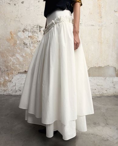  THOME - Chân váy xếp li maxi dáng xòe Kép 