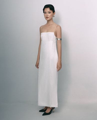  THOME - Đầm hai dây maxi cổ vuông Nhất Thi 