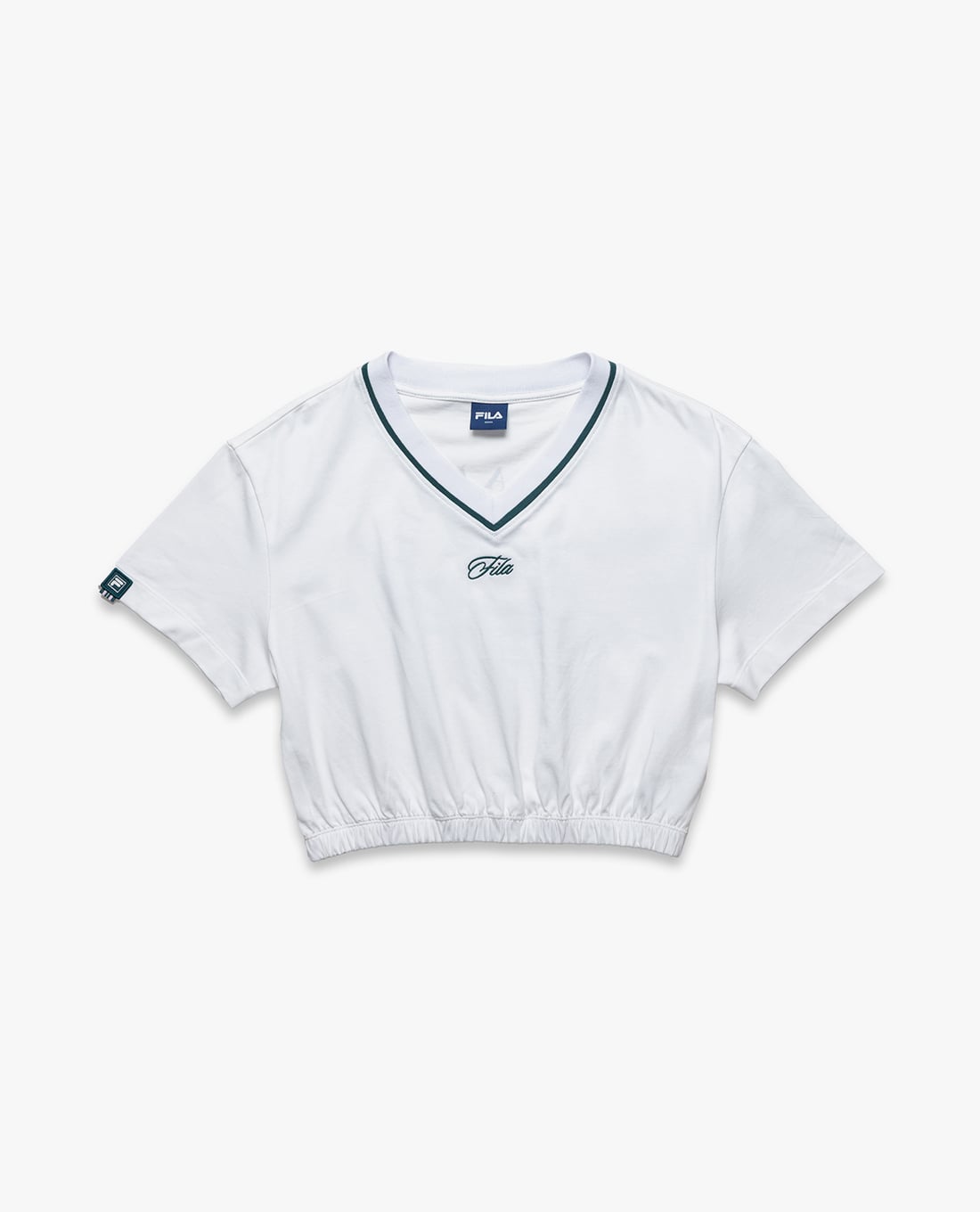 FILA - Áo croptop nữ cổ V tay ngắn Origin