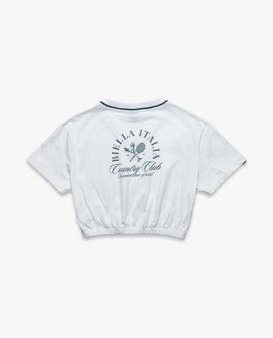  FILA - Áo croptop nữ cổ V tay ngắn Origin 
