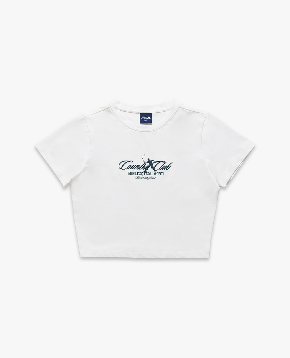 FILA - Áo croptop nữ cổ tròn tay ngắn Origin