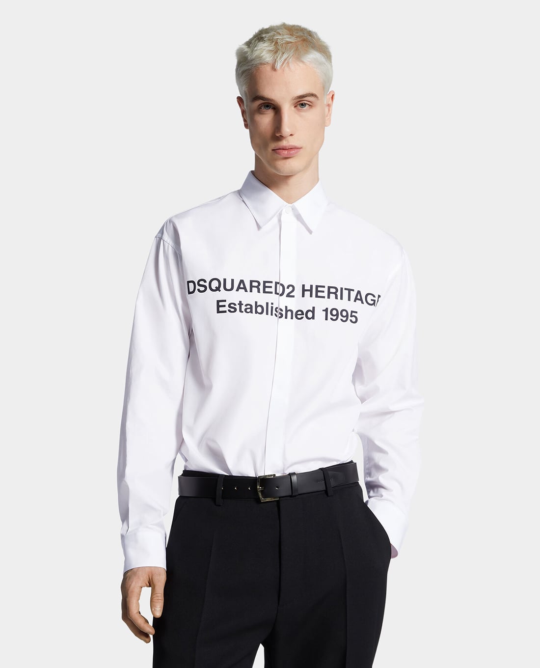 DSQUARED2 - Áo sơ mi nam cổ bẻ tay dài Printed Heritage