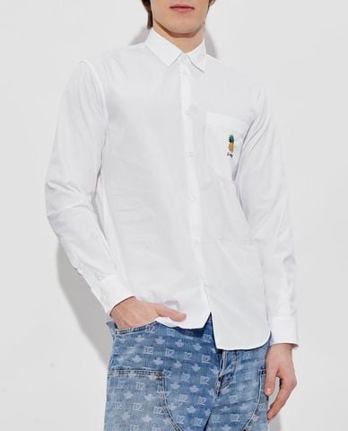  DSQUARED2 - Áo sơ mi nam cổ bẻ tay dài thêu họa tiết 