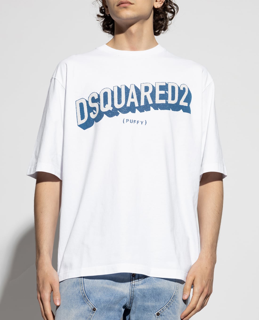 DSQUARED2 - Áo thun nam cổ tròn tay ngắn 3D Logo