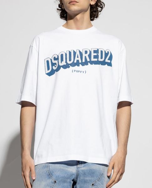  DSQUARED2 - Áo thun nam cổ tròn tay ngắn 3D Logo 
