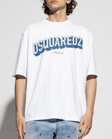  DSQUARED2 - Áo thun nam cổ tròn tay ngắn 3D Logo 