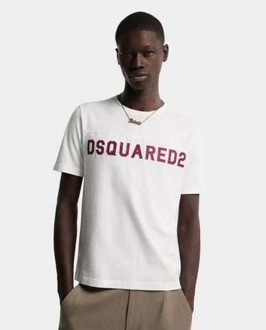  DSQUARED2 - Áo thun nam cổ tròn tay ngắn in logo 