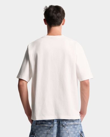  DSQUARED2 - Áo thun nam cổ tròn tay ngắn phối túi denim 