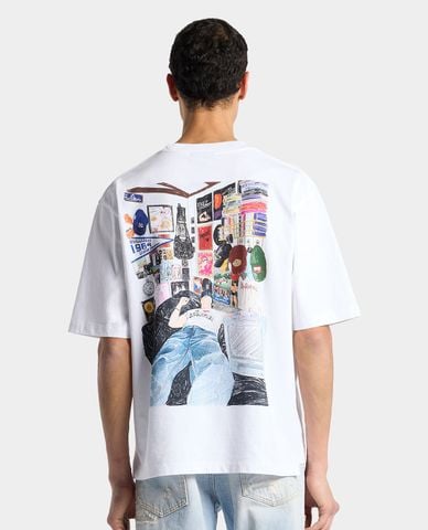  DSQUARED2 - Áo thun nam cổ tròn tay ngắn in họa tiết 