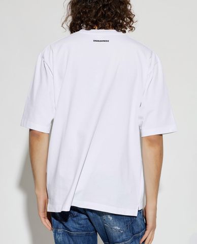  DSQUARED2 - Áo thun nam cổ tròn tay ngắn phối patch 
