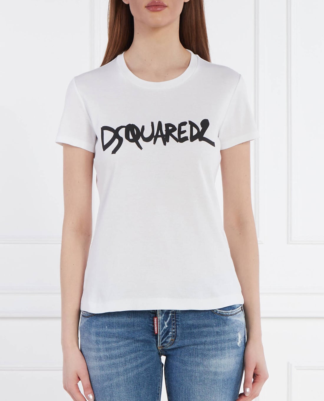 DSQUARED2 - Áo thun nữ cổ tròn tay ngắn phối logo