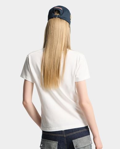  DSQUARED2 - Áo thun nữ cổ tròn tay ngắn thêu logo 