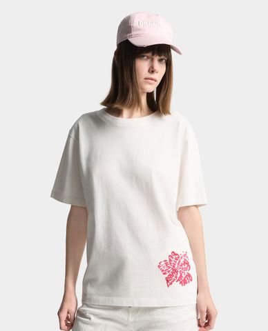  DSQUARED2 - Áo thun nữ cổ tròn tay ngắn in họa tiết 