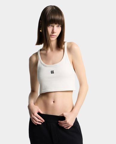  DSQUARED2 - Áo ba lỗ nữ phom croptop thêu logo 