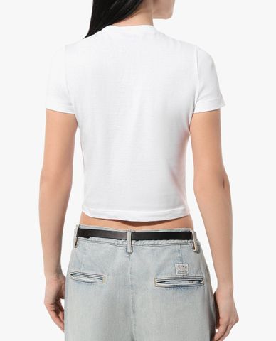  DSQUARED2 - Áo thun nữ cổ tròn tay ngắn phom lửng Icon Darling 