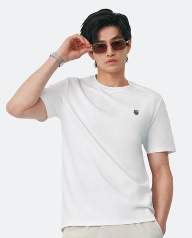  K-SWISS - Áo thun thể thao nam cổ tròn tay ngắn in họa tiết 