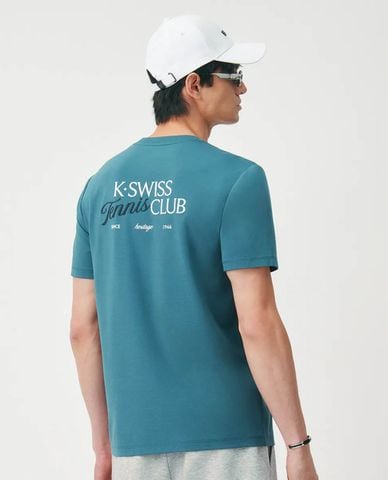  K-SWISS - Áo thun thể thao nam cổ tròn tay ngắn in họa tiết 