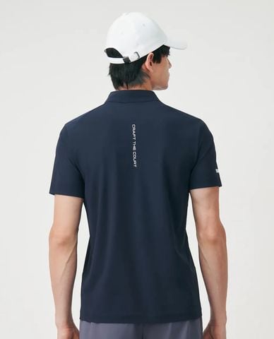  K-SWISS - Áo polo nam cổ bẻ tay ngắn phối khóa kéo 