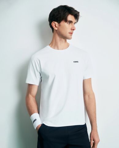  K-SWISS - Áo thun nam cổ tròn tay ngắn phối logo 