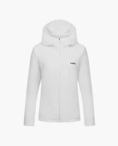  K-SWISS - Áo khoác thể thao nữ phối mũ tay dài phối logo 
