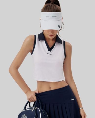  K-SWISS - Áo tập luyện nữ sát nách phom croptop 