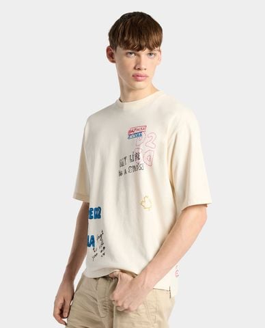  DSQUARED2 - Áo thun nam cổ tròn tay ngắn in họa tiết 